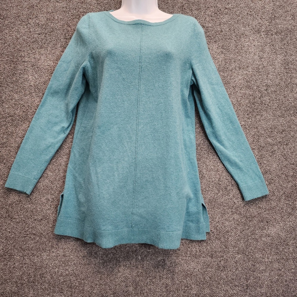 J. Jill Cotton Blend Side Slit Tunic Sweater Women's M Petite Knit Pullover